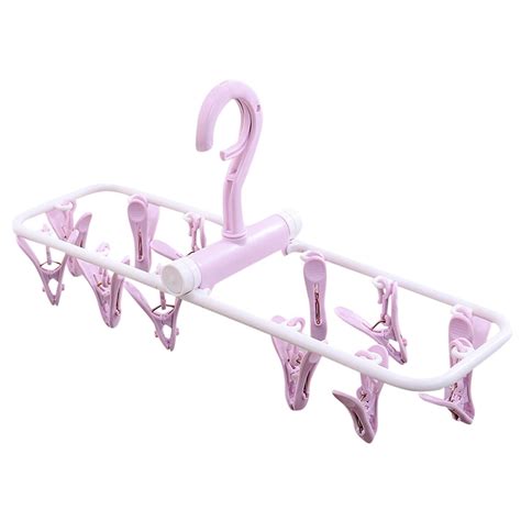 XMMSWDLA Folding Portable Laundry Hanger With Clips Drying Rack For Socks Lingerie Plastic