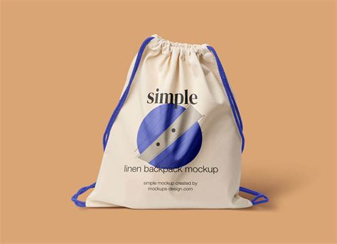 Free Drawstring Linen Backpack Mockup Psd Good Mockups