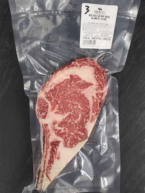 Red 60 Day Dry Aged Bi Ribeye Steak 3 Browns Top Shelf Meats