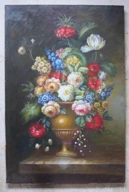 Tableau Peinture Toile Nature Morte Fleurs Cole Hollandaise Flamande