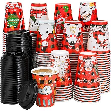 Amazon Suttmin Pcs Christmas Disposable Coffee Cups With Lids