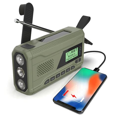 Radio de emergencia de manivela solar Radio FM con banco de energía