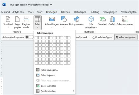 Tabel Invoegen In Microsoft Word Documentaal