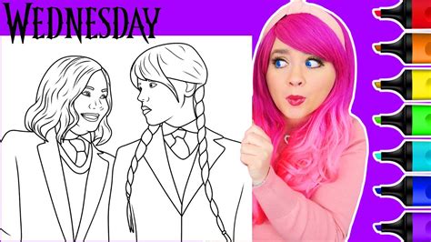 Coloring Wednesday And Enid Coloring Page Ohuhu Art Markers YouTube