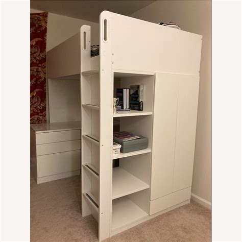 Ikea Smstad Loft Bed White With Desk Twin Aptdeco