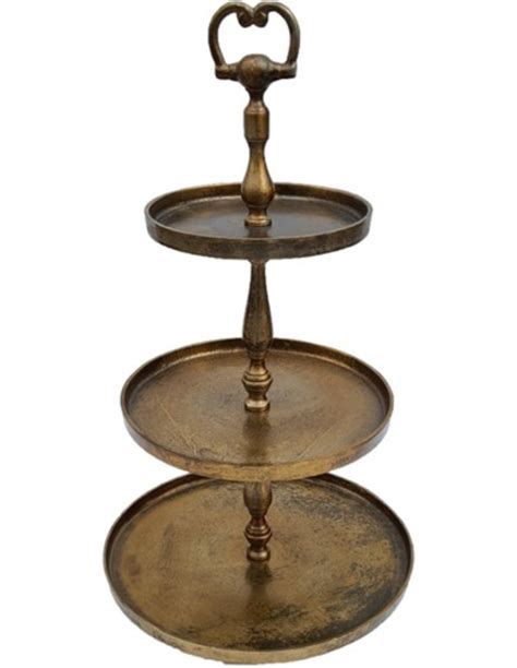 3 Laags Etagere Rond Goud Machu Pichu Deco4yourhome HomeDeco Nl