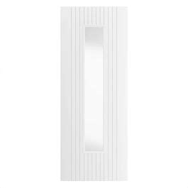 JBK Aria Clear Glass White Internal Door C W Berry