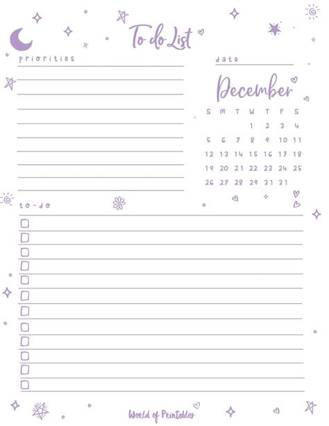 Free Printable Cute December Planner and Calendar | December planner ...