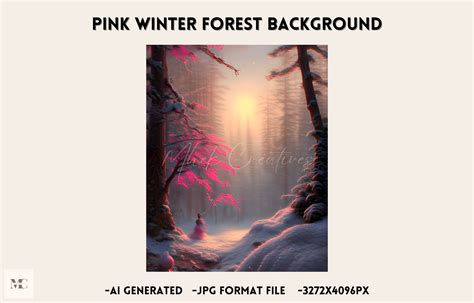 Pink Winter Forest Background Graphic by Mhek Creatives · Creative Fabrica