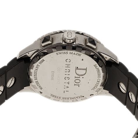 Dior Christal Quartz Chronograph Stainless Steel And Ceramic Black Mens