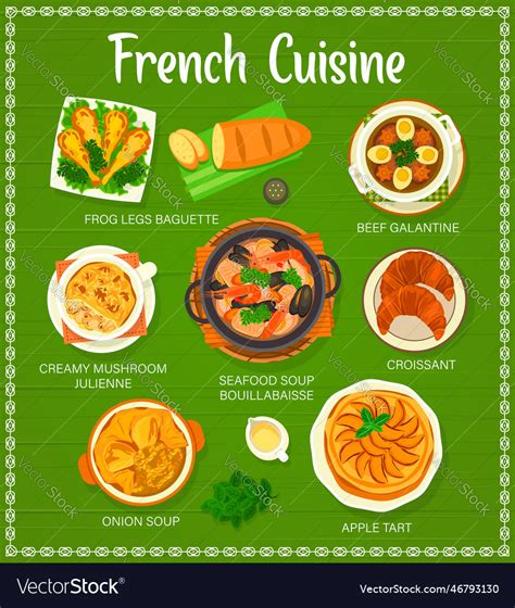 French cuisine menu restaurant lunch dinner dishes