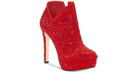 Jessica Simpson Rivera Studded Platform Booties In Red Lyst