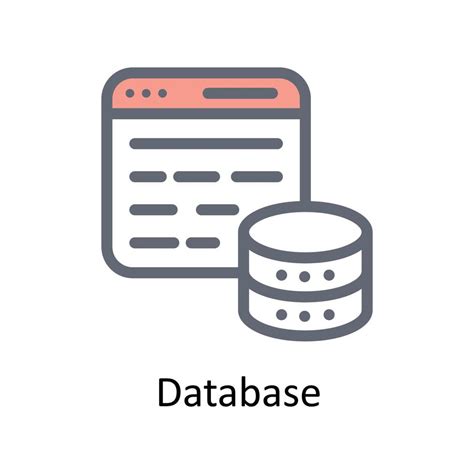 Base De Datos Vector Llenar Contorno Iconos Sencillo Valores