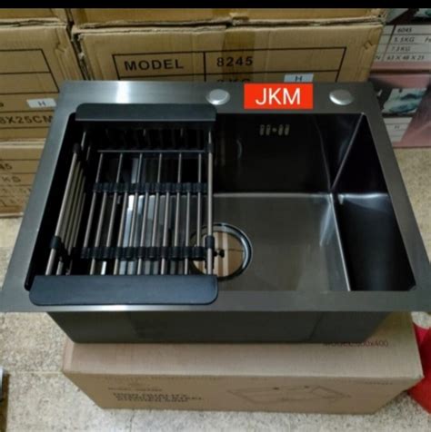 Kitchen Sink ONAN INOBE JKM 6045 Hitam Bak Cuci Piring Stainless Black