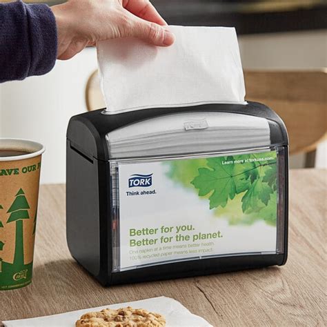 Tork Xpressnap Black Tabletop Interfold Napkin Dispenser N