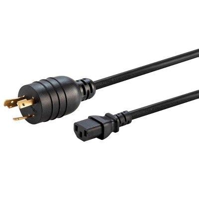 Monoprice Heavy Duty Extension Cord - 6 Feet - Black, NEMA L6-20P to ...