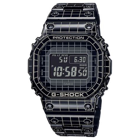 Mens Casio G Shock Full Metal Square Face Neo Grid Line Digital Watch