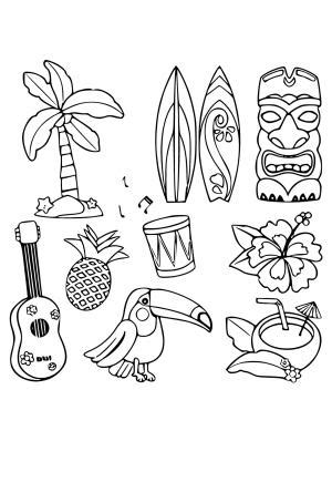 Hawaii Coloring Pages Free