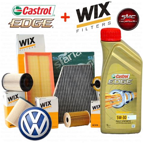 Kit Tagliando E Olio Castrol 5W30 Vw Golf V Ricambi Auto SMC