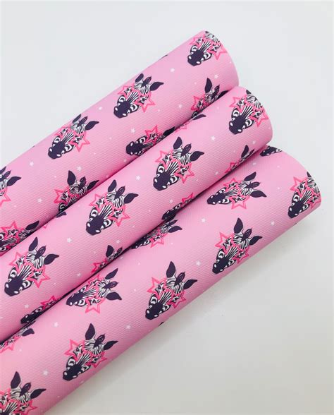 Pink Safari Zebra Print Printed Canvas Sheet Fabric Bow Making