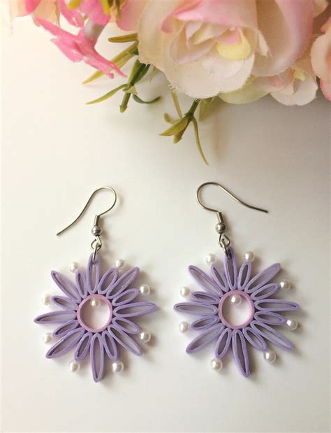 Lavender Flower Minimalist Earrings Dangle Unique Ts For Women Purple Dangle Earrings