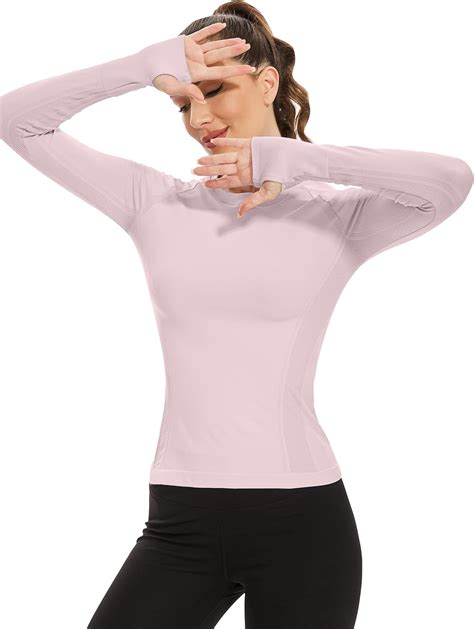 Amazon MathCat Workout Shirts For Women Long Sleeve Workout Tops