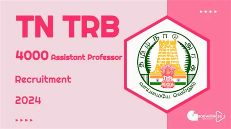 Tn Trb Assistant Professor Recruitment Notification Out For