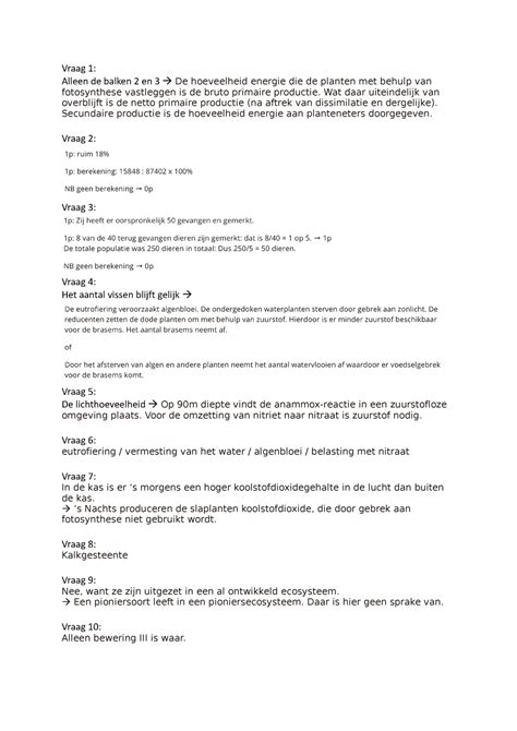 Oefentoets Havo Hoofdstuk Antwoorden Vraag Alleen De Balken