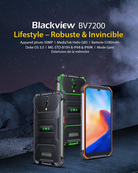 Smartphone Robuste G Blackview Bv Pouces Go Go Mp