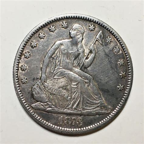 1873 Silver Seated Liberty Half Dollarfull Liberty Visible Property Room