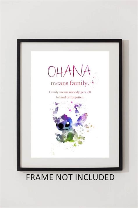 Ohana Quote ART PRINT Lilo and Stitch Nursery Family Gift - Etsy