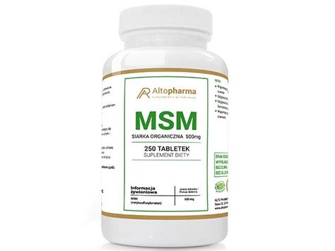 MSM Siarka Organiczna 500mg Ulotka Dawkowanie Zastosowanie