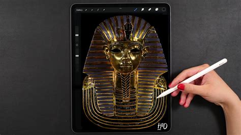 Realistic Digital Painting Timelapse King Tutankhamun