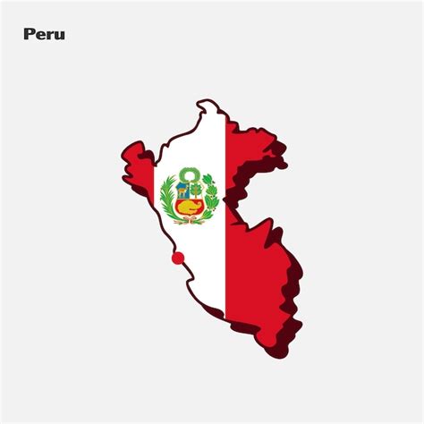 Infografía Del Mapa De La Bandera De La Nación Peruana Vector Premium