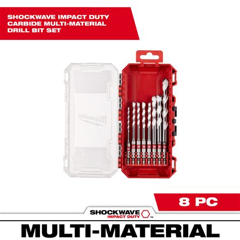 Shockwave Impact Duty Carbide Multi Material Drill Bit Set Milwaukee