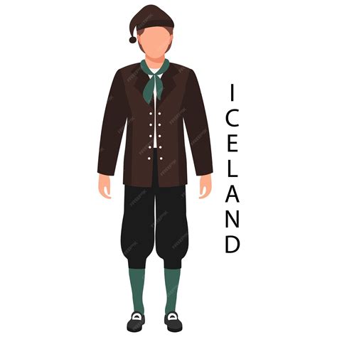 Premium Vector | A man in an icelandic folk costume and headdress