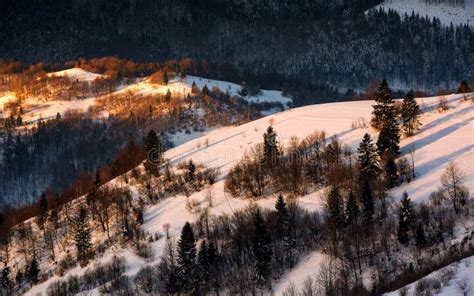 Winter Sunrise in Carpathian Mountains Stock Image - Image of hibernal ...