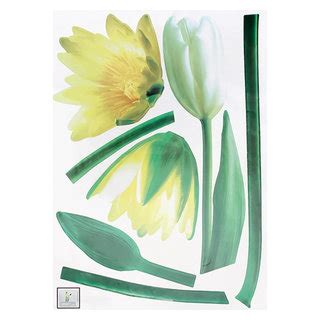 Yellow Lotus Large Wall Decals Stickers Appliques Home Decor Asian