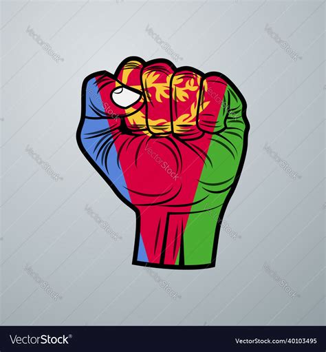 Eritrea flag with hand design Royalty Free Vector Image