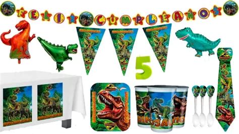 Kit Decoración Fiesta Dinosaurios Jurassic World Con Globos en venta en