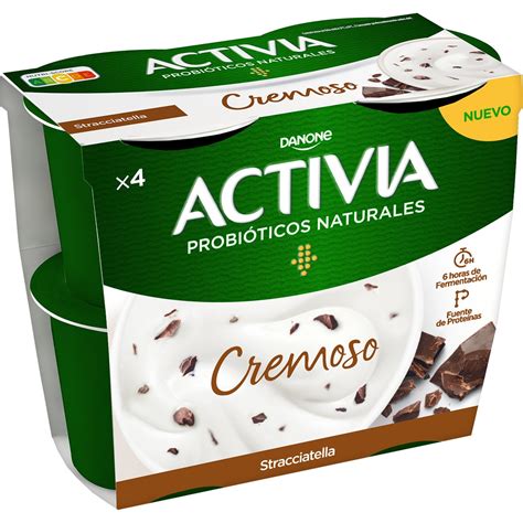 Bífidus cremoso stracciatella sin gluten pack 4 unidades 115 g DANONE