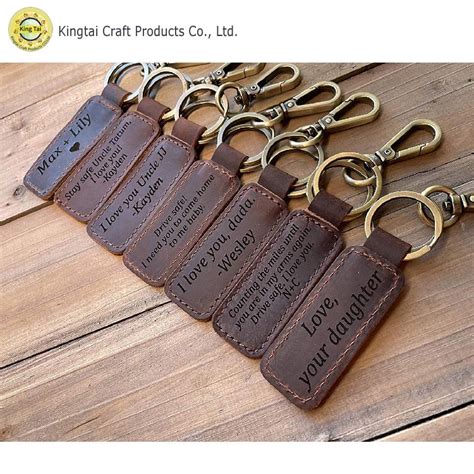 Wholesale Leather Tag Keychain China Customized Kingtai