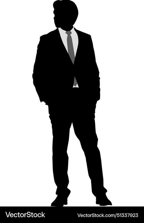 Silhouette of a person in suit Royalty Free Vector Image