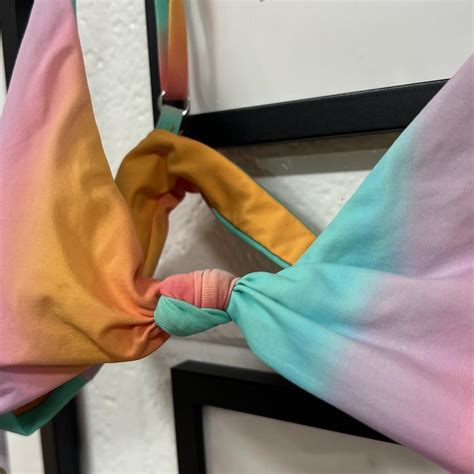 Dippin Daisies Multicolored Bikini Top Size L Only Depop