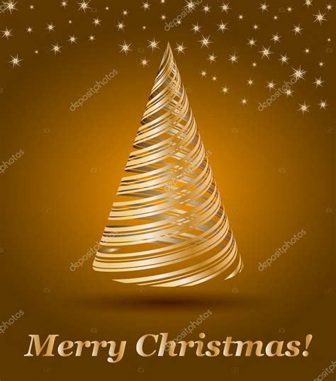 Stylized Vector Gold Christmas Tree Stock Vector By Mary