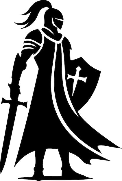 Premium Vector Knight Simple Minimal Vector Black Color Silhouette15