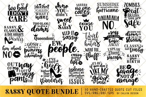 Sassy Quote Svg Cut File Bundle 123671 Svgs Design Bundles