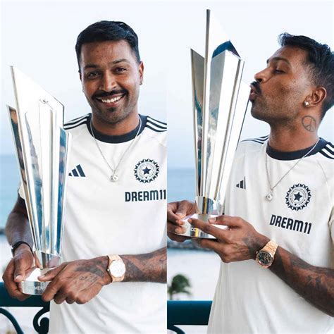 Hardik Pandya Poses with T20 World Cup 2024 Trophy, BCCI Shares ...