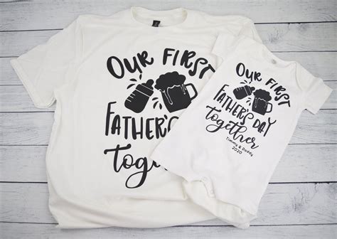 Our First Fathers Day Matching Shirts Personalized Matching Father S