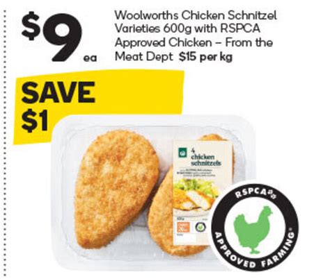 Woolworths Chicken Schnitzel Varieties 600g With Rspca Approved Chicken Offer At Woolworths